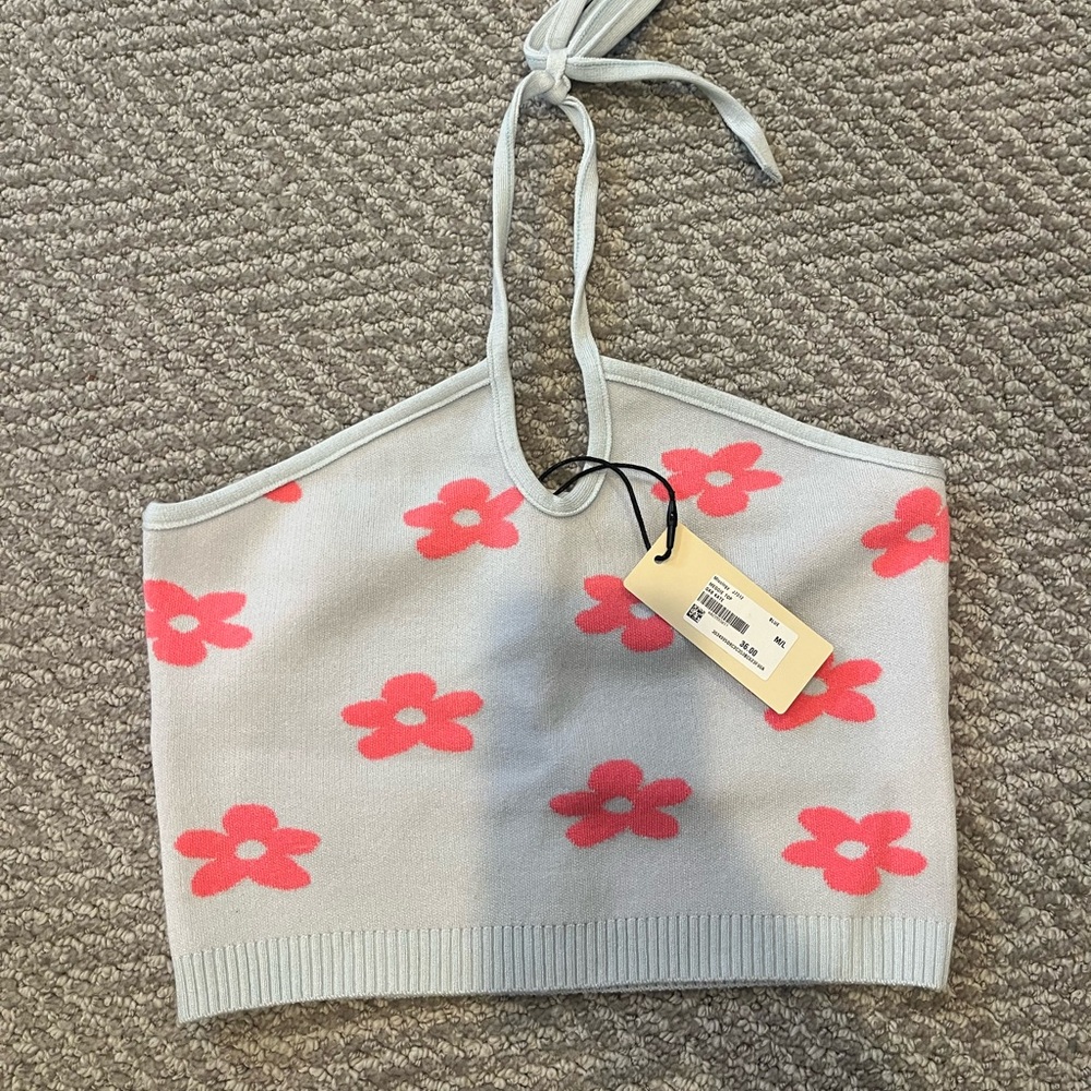 Brand new crop top with tie around the neck